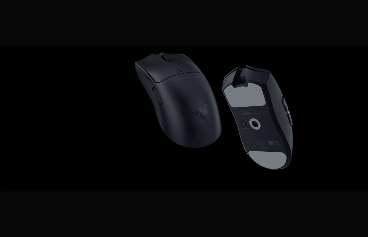 Razer Viper V4 Pro gaming mouse shown from two angles