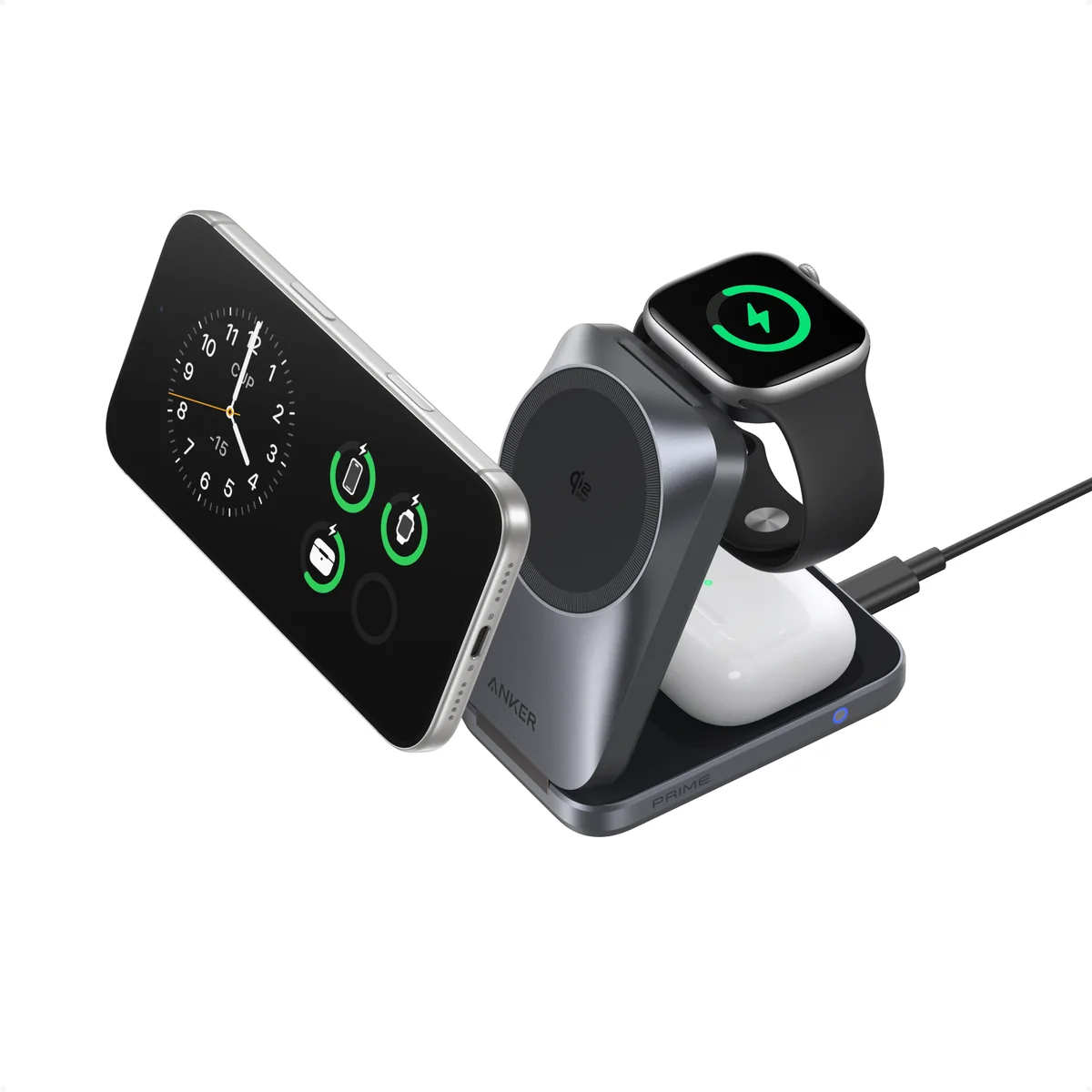 Anker Prime Wireless Charging Station (3-in-1) Review: Active AirCool Sustains Peak Qi2 Speeds official product photo
