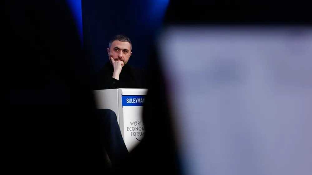 Microsoft AI Chief Executive Mustafa Suleyman delivering an address on artificial intelligence
