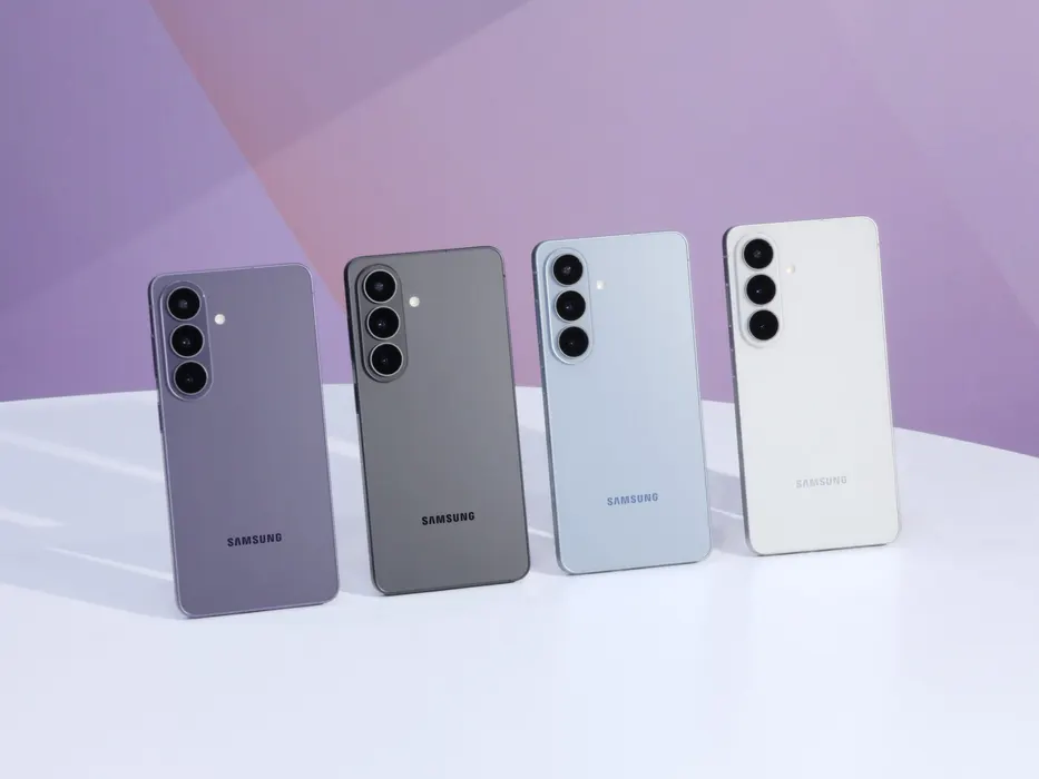 Four colorways of the Samsung Galaxy S26 shown together in an official Samsung image