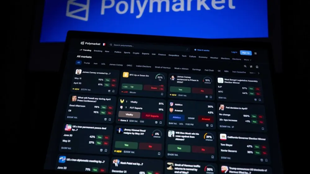 Trading interface of the Polymarket decentralized prediction market platform